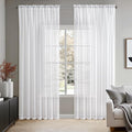 MIULEE 2 Panels Solid Color White Sheer Window Curtains Elegant Window Voile Panels/Draperies/Treatment for Bedroom Living Room (70 X 84 Inches White)