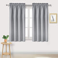 DWCN Blackout Curtains Room Darkening Thermal Insulated Bedroom Curtains Window Curtain Panels, 42 x 45 inches Long, Set of 2 Silver Grey Rod Pocket Drapes