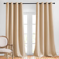 NICETOWN Room Darkening Grommet Panels - (52 inches Width, Biscotti Beige, 2 Panels) Baby Room Window Curtains 108 inches Long, Privacy Draperies