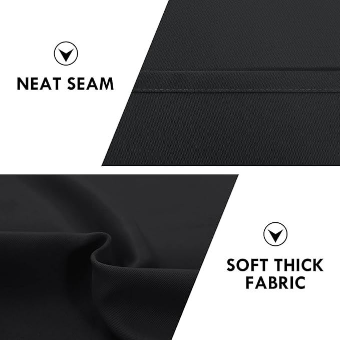 DWCN Blackout Curtains Room Darkening Thermal Insulated Bedroom Curtains Window Curtain Panels, 52 x 45 inches Long, Set of 2 Black Rod Pocket Drapes