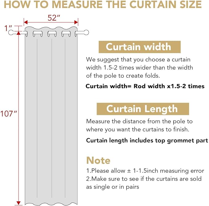 H.VERSAILTEX Living Room Linen Curtains Semi Sheer Curtains Nickel Grommet Curtain Energy Saving Light Filtering Window Treatments Panels for Bedroom, Oatmeal, 2 Panels, 52 x 108 - Inch