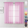 Lecloud Light Pink Sheer Curtains 63 Inch Length 2 Panels Set, Elegant Voile Window Curtains for Bedroom Living Room, Airy Sheer Drapes for Dinning Room with Rod Pocket, Each Panel 42 X 63 Inch