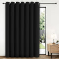 Joydeco Blackout Patio Sliding Door Curtains 96 Inches Long, Grommet Privacy Room Divider Curtains, Extra Wide Thermal Blackout Drapes for Bedroom Living Room (Black, 80Wx96L, 1 Panel)