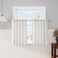 Nanspring Cream Kitchen Curtains 36 Inch Length 2 Panels Set Linen Blend Back Tab Privacy Light Filtering Cafe Curtain Modern Neutral Short Tier Curtains for Small Window Bathroom RV Camper 30x36