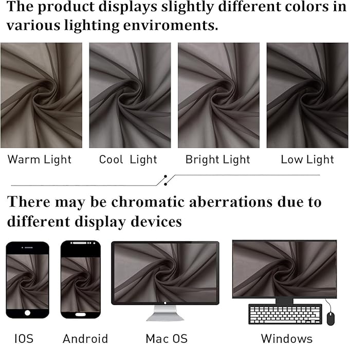 Lecloud Chocolate Sheer Curtains 84 Inches Long 2 Panels Set, Rod Pocket Transparent Window Drapes for Living Room, Lightweight Breathable Voile Bedroom Curtains Home Decor, Each Panel 42 X 84 Inch