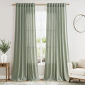 Extra Long Desert Sage Linen Curtains 120 Inch for Living Room 2 Panels Set Rod Pocket Back Tab Light Filtering Semi Sheer Linen Window Drapes Privacy High Ceiling Drapes for Farmhouse 52x120
