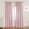MYSKY HOME 96 Inches Length Pink Curtains for Girls Bedroom Living Room Semi Sheer Light Filtering Nursery Window Drapes, Soft Modern Decor Country Style Back Tab, 50" x 96", Light Pink, 2 Panels