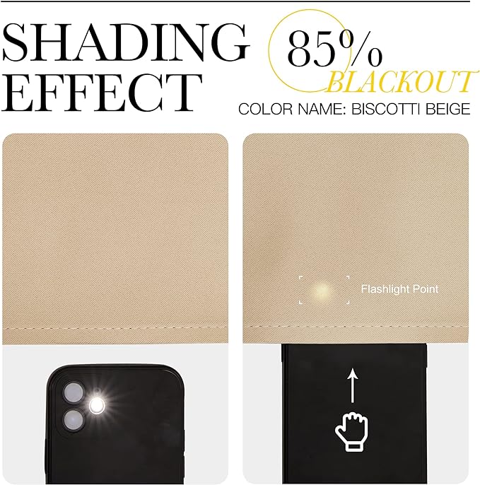 NICETOWN Room Darkening Curtain Panels for Cafe, Thermal Insulated Grommet Room Darkening Draperies/Drapes for Window (Biscotti Beige, 2 Panels, W70 x L63 -inch)