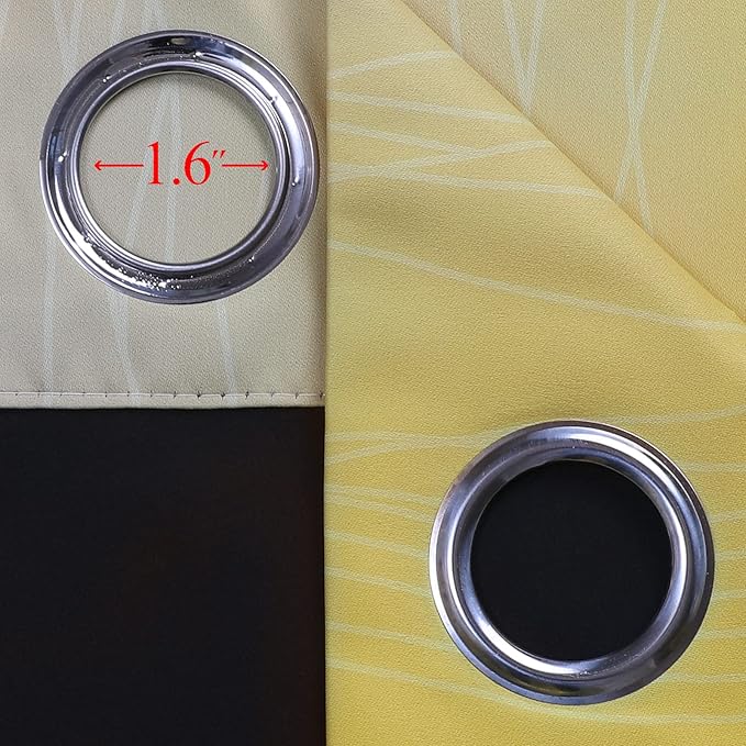 Grey and Yellow Blackout Curtains 84 Inch Length 2 Panels Set, Blackout Curtains for Living Room, Thermal Insulated Gradient Drapes, Light Blocking Ombre Curtains for Boys Bedroom, 52W x 84L Inches