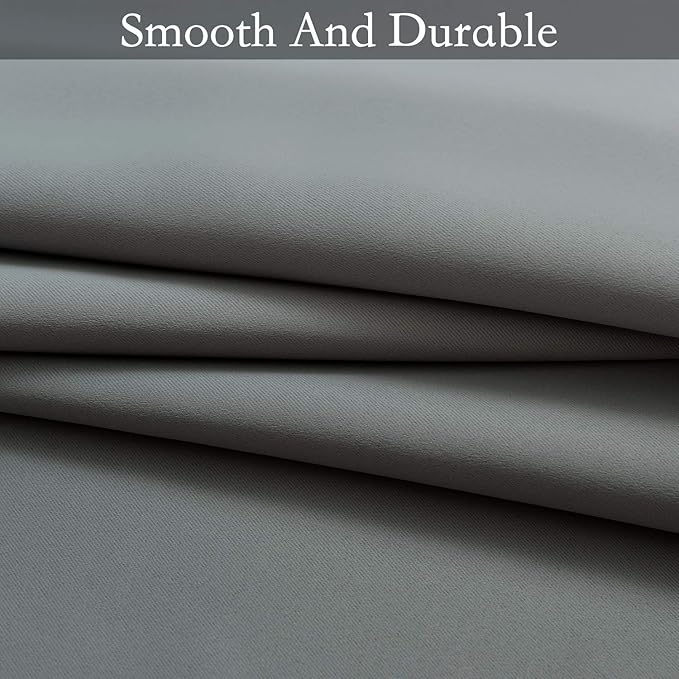 SimpleHome Ombre Room Darkening Curtains for Living Room, Light Blocking Gradient Grey to Gray White Thick Thermal Insulated Grommet Window Curtains/Drapes for Bedroom, 2 Panels, 52x72 inches Length