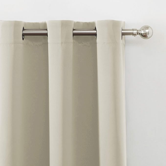 LEMOMO Light Beige Thermal Blackout Curtains/38 x 54 Inch/Set of 2 Panels Room Darkening Curtains for Bedroom