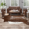 AROGAN Western Decor Faux Fur Cowhide Rug, Large Size Premium Animal Skin Cow Hide Rug, Sturdy Cow Print Rugs for Wall Decor, Western Floor Carpet for Bedroom Living Room, Brown