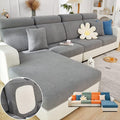 Soothing Home Sofa Covers, Sofa Hero Covers, Wear-Resistant Universal Couch Covers Washable Stretch Sectional Couch Cushion Covers (Grey,Large Double Seat Cover)