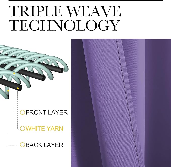 NICETOWN Blackout Curtains for Living Curtains, Lilac Purple, 2 Panels, 29 by 30, Room Darkening Window Curtain Panels, Easy-Care Solid Thermal Insulated Draperies/Drapes for Daughter Room