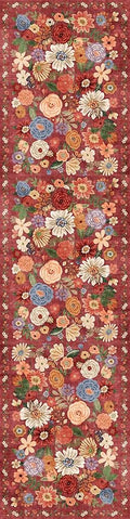 Rug for Hallways Kitchen Rug 2'6" x 14', Non Slip Washable Rugs with Rubber Backing Soft Floral Carpet Runner for Hallways, Kitchen, Laundry, Bedroom, Bathroom(2.6 x 14, Red Garden)