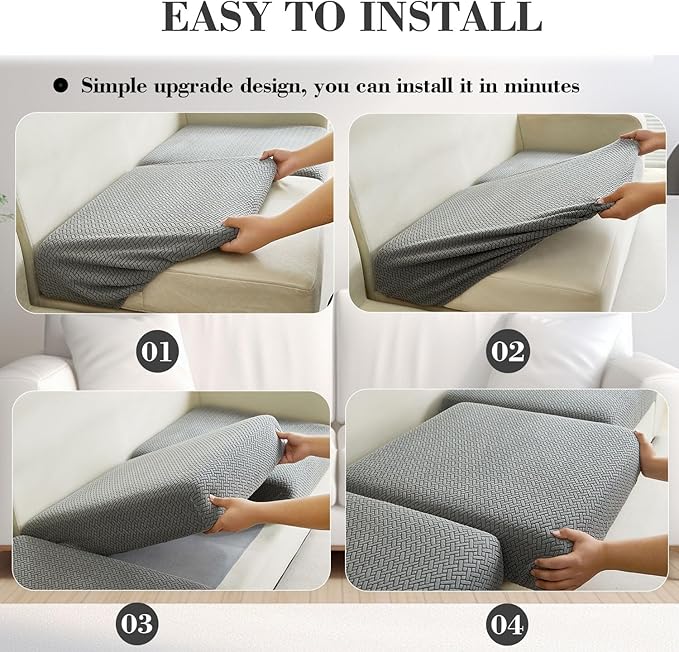 Sofa Covers Couch Covers for Sofa Pet Friendly Couch Cushion Covers Universal Sofa Covers Washable Stretch Slipcovers for Sectional Sofa (Texture Sea Blue,Headrest Cover)