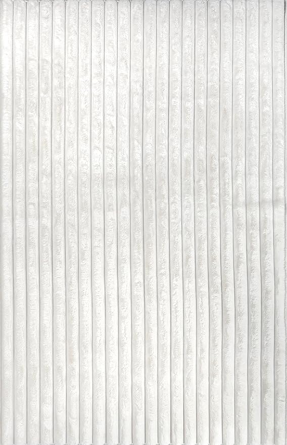 Nuloom SuperiorWash Collection Kai Off-White, 7'6" x 9'6", Fluffy and Cozy, High Traffic, Stain Resistant, Easy Clean, Durable Washable Area Rug for Bedroom, Living Room, Dining, Den, Foyer, Entryway