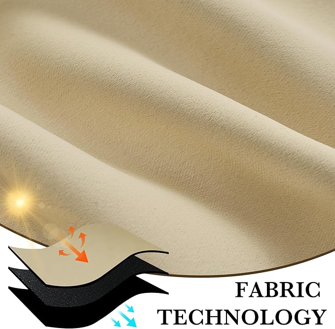 RYB HOME 100% Blackout Short Curtains for Small Window, Thermal Insulated Total Room Darkening Noise Reducing Curtains for Basement Bathroom RV Cars, 29 inches Wide by 36 inches Long, Biscotti Beige