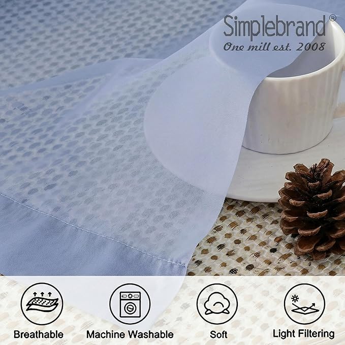 Simplebrand Denim Sheer Curtains 72 Inches Long 2 Panels for Living Room, Rod Pockets Airy Window Treatments Voile Sheer Black Curtains Panels Lightweight for Front Back Patio Glass Door, 42" Width