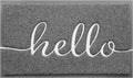 CozyBounty Door Mat Hello Mats Outdoor Indoor Non-Slip Doormat for Entryway Low-Profile Floor Mat for Yard, Garage, High Traffic Areas (32"x20", Grey)