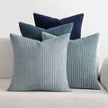 MIULEE Summer Throw Pillow Covers 18x18 Inch Set of 4 Western Neutral Decorative Cushion Covers Soft Boho Farmhouse Modern Coastal Spring Decor for Couch Bed Sofa Living Room Dark Blue Navy Series