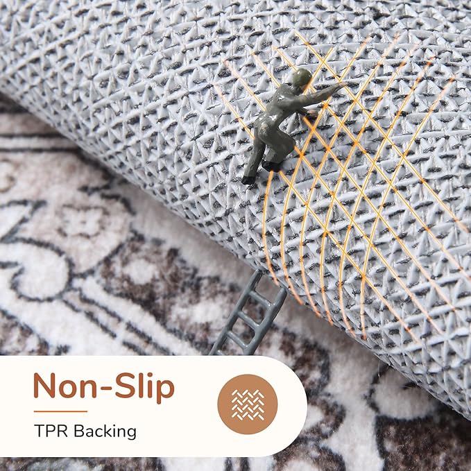 OPPODREAM Soft Throw Rugs 2x3, Small Washable Entryway Rugs 2 x 3 with Non Slip Backing, Low-Pile Faux Cashmere 2 x 3 Carpet, Greenish Grey