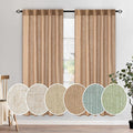 MIULEE Brown Linen Curtains 72 Inch Length 2 Panels for Bedroom Living Room, Soft Thick Linen Textured Window Drapes Semi Sheer Light Filtering Back Tab Rod Pocket Burlap Look Decor, W37xL72