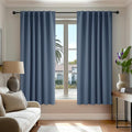 Deconovo Blackout Curtains, Thermal Insulated, W52 x L63 2 Panels, Back Tab, Machine Washable, Room-Darkening Drapes for Bedroom/Living Room Stone Blue