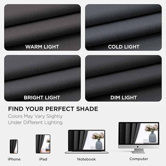 Joydeco Blackout Curtains 108 Inches Long 1 Panel, Thermal Insulated Long Curtains& Drapes 1 Piece, Room Darkening Grommet Drapes for Living Room Bedroom Window (W70 x L108 Inch, Dark Grey)