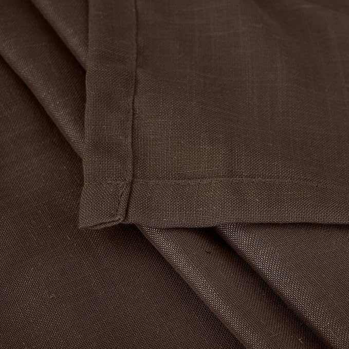 BGment Linen Curtains 84 Inch Length for Living Room, Brown Lightweight Rustic Country Window Drapes for Farmhouse Bedroom Dining Room Decor Rod Pocket Textured, 2 Panels Set, Each 60 Inch Wide