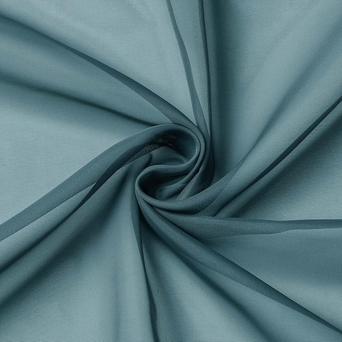 Dusty Blue Kitchen Curtains 30 Inch Length Tier 2 PCS, Solid Soft Half Curtains for Windows, Dusty Blue Sheer Rod Pocket Drapes for Bathroom Basement Small Window Curtain, 42" Wx30 L Inches