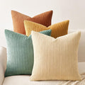 Topfinel Large Decorative Throw Pillow Covers, Soft Velvet Modern Double-Sided Designs Euro Shams Set of 4, Mix and Match for Home Decor, Pillow Inserts Not Included (24x24 inch, Orange/Teal)