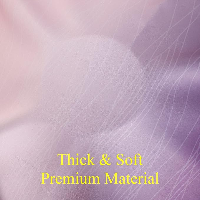 Ombre Pink and Purple Blackout Curtains 84 Inches Long, Full Room Darkening Curtains for Bedroom, Completely Light Blocking Grommet Thermal Insulated Gradient Drapes for Kids Room,52x84 Inch, 2 Panels