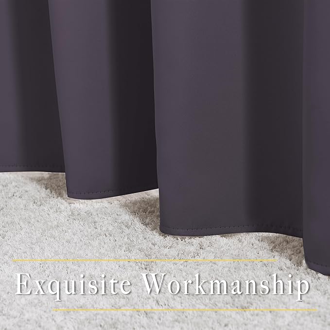 NICETOWN Greyish Purple Blackout Curtains 84 inch Length 2 Panels, Grommet Thermal Insulated Window Treatments Light & Sound Reducing Drapes for Living Room/Bedroom, W46 x L84