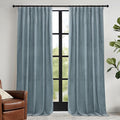 RYB HOME Stone Blue Velvet Curtains 72 inches with Hook Belt, Soft Fabric Room Darkening Thermal Insulated Luxurious Home Decor Curtains for Living Room Bedroom, W 42" x L 72", 2 Panels Set