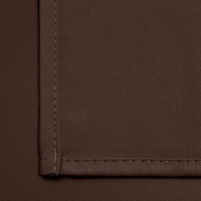 Yakamok Premium Room Darkening Thermal Insulated Curtains for Bedroom/Living Room - Classic Grommet Top (2 Panels, Chocolate Brown, 38 Inch by 72 Inch)