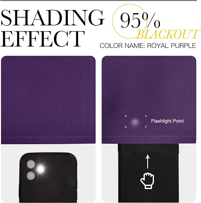NICETOWN Blackout Curtains Drapery Panels - Window Treatment Royal Purple Blackout Curtains/Panels for Bedroom/Living Room Window, 84 inches Long, 2 Panel Set