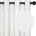 Deconovo Room Darkening Curtains, Pure White Curtain, Thermal Insulated Noise Reduced Drapes, Silver Wave Dots Print, 52 x 108 Inch Long, Machine Washable Window Panels for Patio Door, Set of 2
