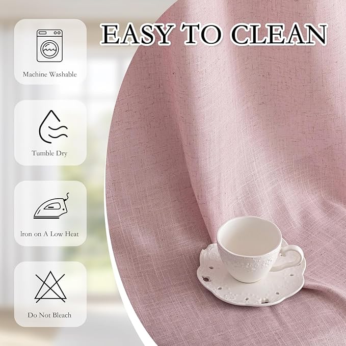 MYSKY HOME Pink Curtains 72 Inch Length for Nursery Girls Bedroom, Semi Sheer Door Curtains for Closet Doorways Boho Farmhouse Back Tab Soft Light Filtering Drapes, 50" Wide, Light Pink, Sets of 2