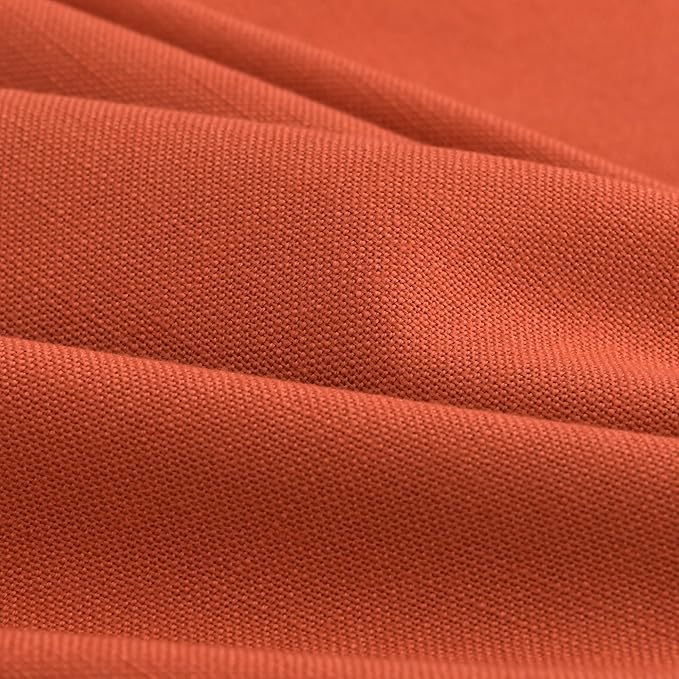 Bright Orange Linen Curtains 90 Inch Long 2 Panels Set for Bedroom Living Room, Soft Linen Textured Window Drapes Semi Sheer Light Filtering Rod Pocket Back Tab Morden Style 52x90