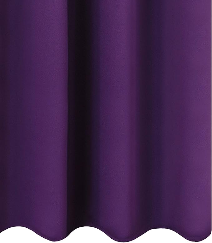 LEMOMO Purple Thermal Blackout Curtains/52 x 108 Inch/Set of 2 Panels Room Darkening Curtains for Bedroom