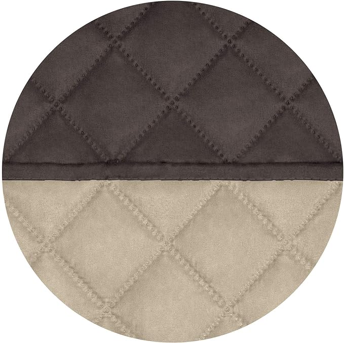 PureFit Reversible Quilted Sofa Cover, Water Resistant Slipcover Furniture Protector, Washable Couch Cover with Non Slip and Elastic Straps for Kids, Dogs, Pets (Sofa, Chocolate/Beige)
