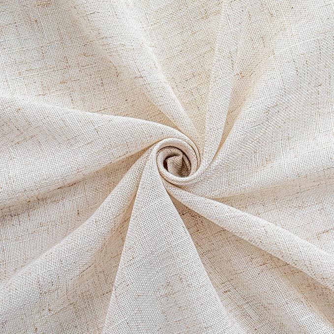 MYSKY HOME Linen French Door Curtains for Door Window 72 Inch Length 2 Panels Semi Sheer Light Filtering Curtain for Bedroom Window Glass Rod Pocket for Kitchen Dining Room, Linen, 26" Wide