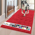 Muddy Mat® | Super Absorbent Door Mat Indoor, Microfiber Quick Dry Chenille Entryway Rug, Non-Slip Front Door Mat, Indoor Mats for Entryway, Machine Washable Pet Rug, Red 59"x35"