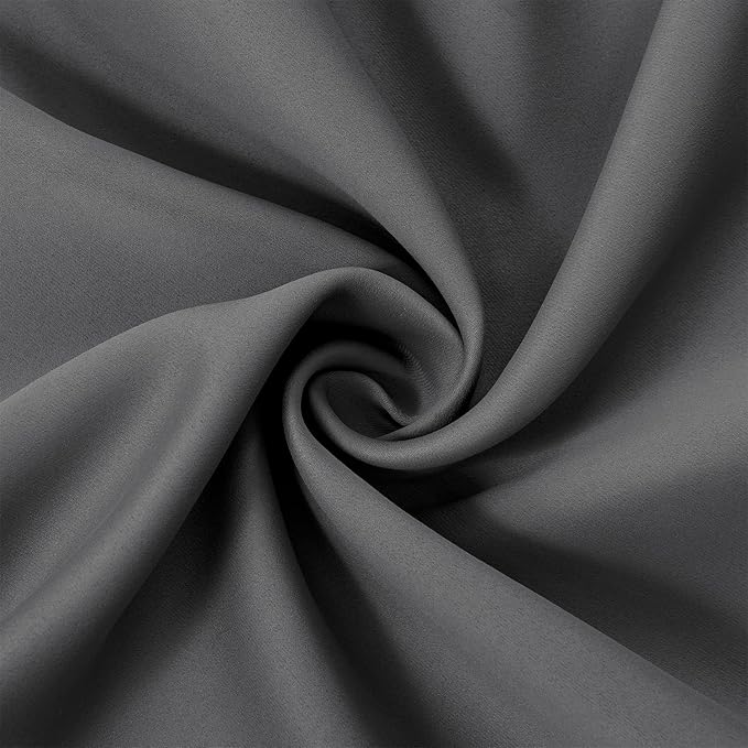 LEMOMO Grey Blackout Curtains/52 x 72 Inch/Set of 2 Panels Thermal Insulated Room Darkening Curtains for Bedroom