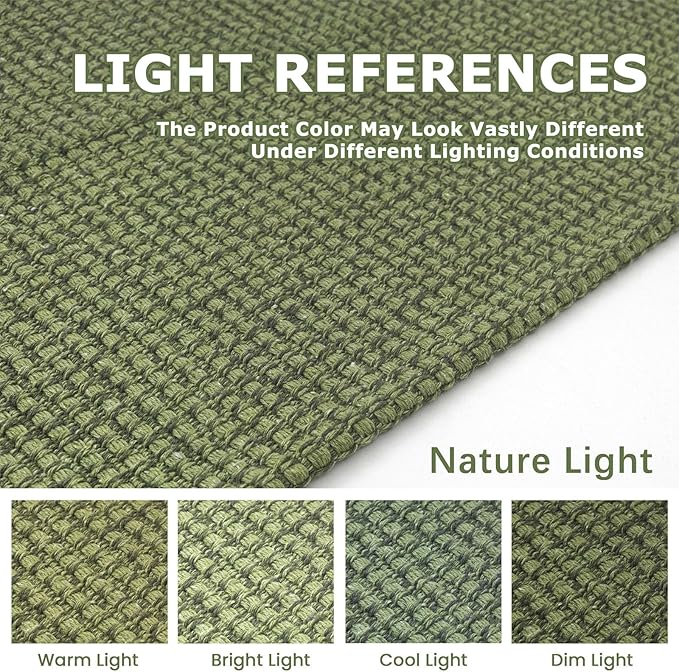 KOZYFLY Runners for Hallways 3x8 ft Washable Kitchen Runner Non Slip Rubber Backed Hall Runners Cotton Entryway Runner Rugs Floor Carpet for Indoor Backdoor Bedroom Kitchen, Bright Green/Earthy Green