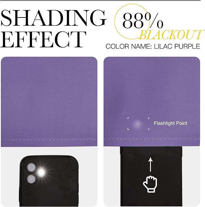 NICETOWN Bedroom Curtains Blackout Drapery Panels, 2 Panels, 70 x 108 inches, Lilac Purple, Three Pass Microfiber Thermal Insulated Solid Ring Top Blackout Window Curtains/Drapes