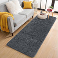 OLANLY 2x12 Machine Washable Runner Rugs for Hallway, Soft Fluffy Shaggy Bedside Rugs for Bedroom, Living Room, Indoor Floor Carpet for Kids Girls and Boys, Nursery Rooms, Home Decor Aesthetic, Grey