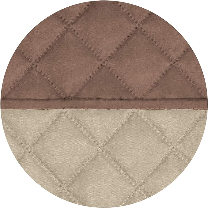 PureFit Reversible Quilted Sofa Cover, Water Resistant Slipcover Furniture Protector, Washable Couch Cover with Non Slip Foam and Elastic Straps for Kids, Pets (X Large, Brown/Beige)