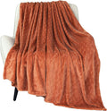 TOONOW Fleece Blanket Super Soft Cozy Throw Blanket 50" x 60", Lightweight Fuzzy Comfy Textured Flannel Blanket Warm Plush Throw Blankets for Couch, Sofa, Bed, Carnelian